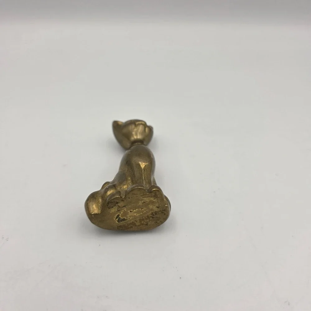 Vintage Brass Small Kitty Cat Figurine MCM Heavy Goldtone‎ 2.75